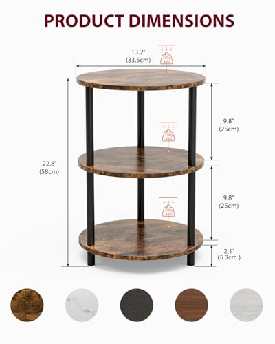 XBurmo 3-Tier Accent Table with rounded design