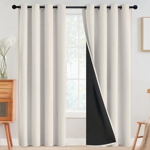 SimpleHome Cream 100% Blackout Curtains set