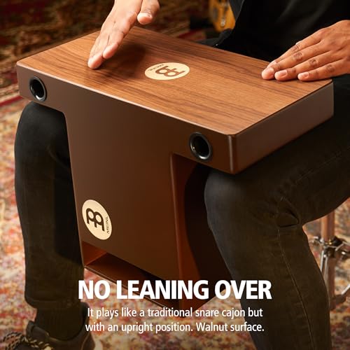 Walnut playing surface of the Meinl Slaptop Cajon