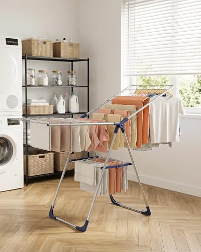 Sakugi laundry rack silver and blue finish