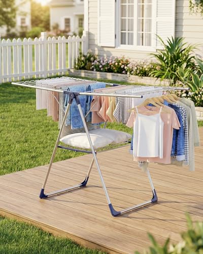 Sakugi Clothes Drying Rack in a laundry room