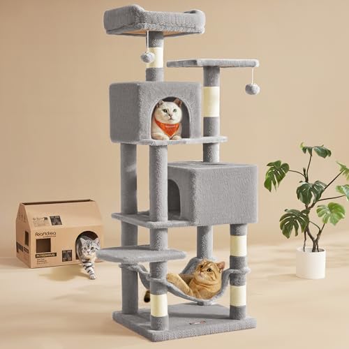 Feandrea 59.5-Inch Cat Tree in light gray