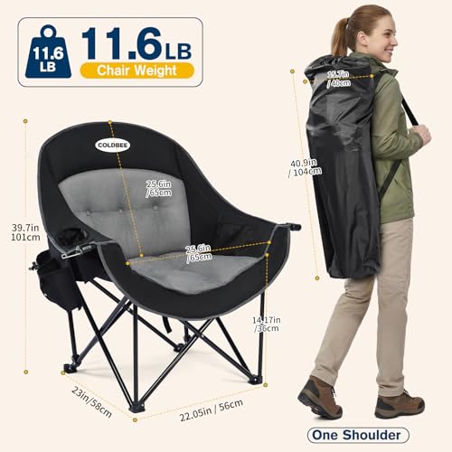 Coldbee chair side view with insulated cooler bag