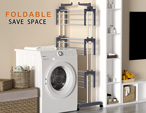 Side wing hooks on the HOMIDEC laundry rack