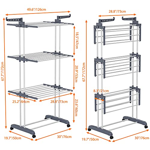 Folded view of the HOMIDEC drying rack