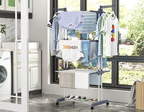 Rack demonstrating space for shoes and clothes