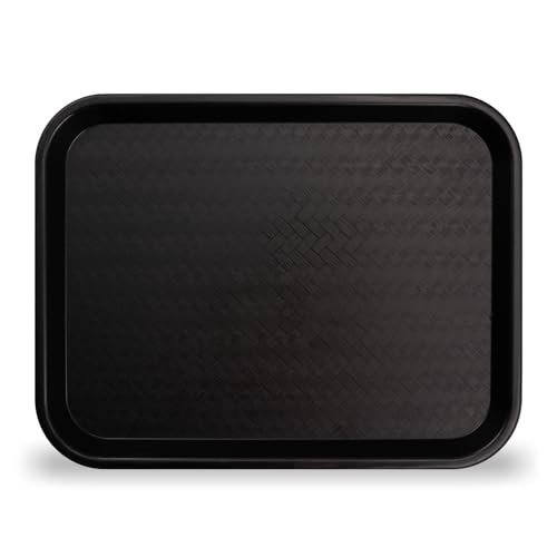 Black cafeteria tray surface texture close up