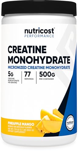 Nutricost Creatine Monohydrate Pineapple Mango container front view