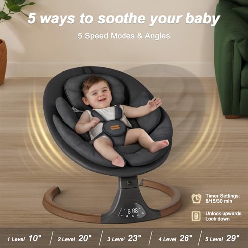 Monamii baby swing wood grain texture