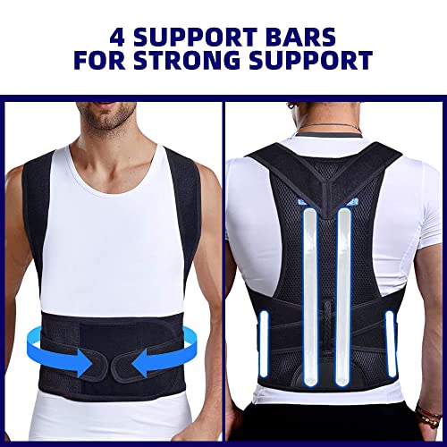 Back view of BraceTop posture corrector with lumbar support