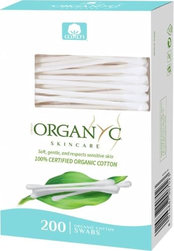 Organyc 100% Certified Organic Cotton Swabs 200 Count packaging