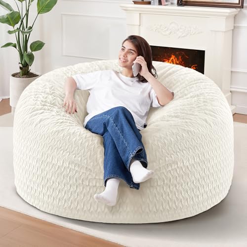 HABUTWAY 4FT Bean Bag Chair White overview