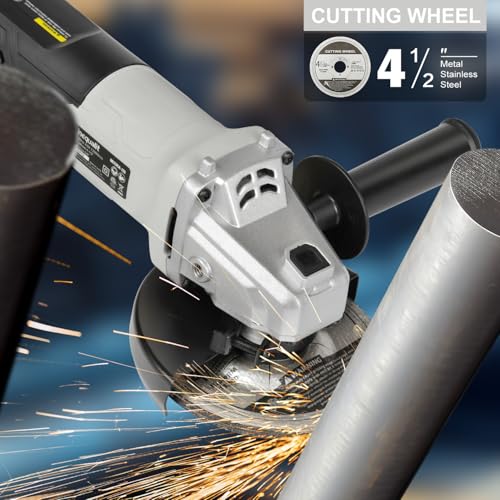 Close up of Inequalit angle grinder motor housing