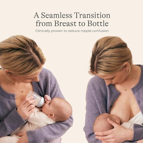 Top down view of Lansinoh baby bottles