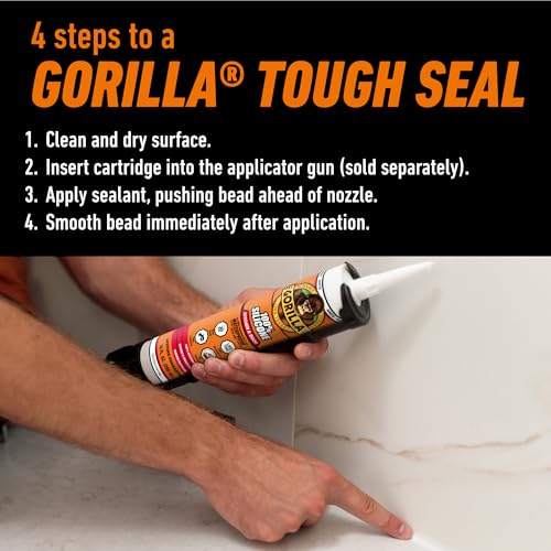 Application of Gorilla silicone on a tile backsplash