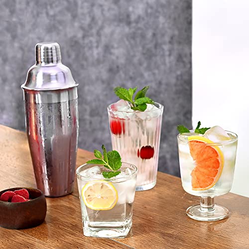 Silver cobbler style drink mixer