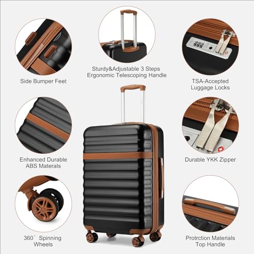 Close up of Kono suitcase 360-degree wheels