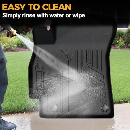 Water-resistant mat material cleaning view