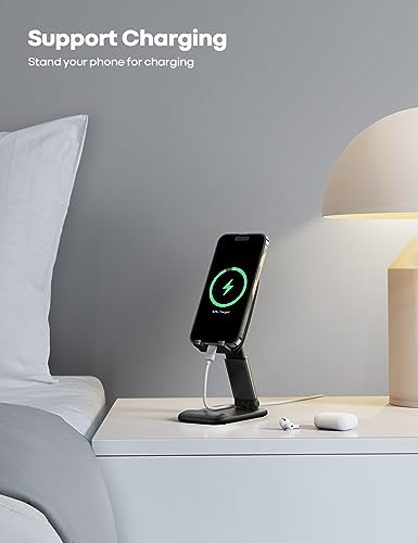 Lamicall phone stand side profile showing height adjustment