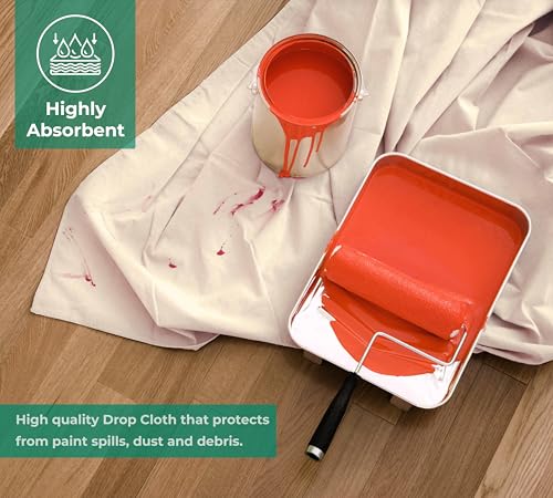 Folded natural cotton canvas drop cloth