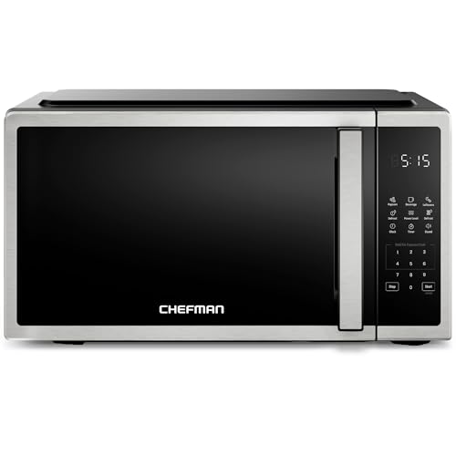 Chefman Compact Stainless Microwave front view