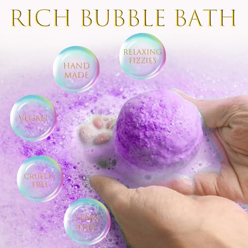 Bath bombs dissolving in warm tub water