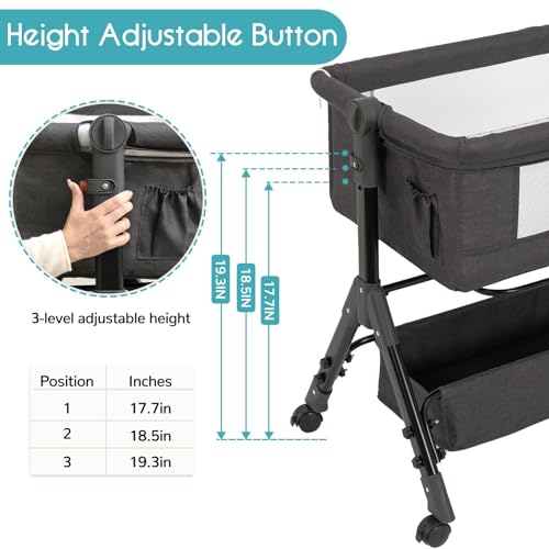 Adjustable height BCOL bassinet side view