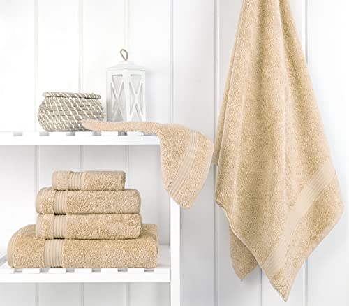 Cotton Paradise beige bath towel folded