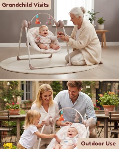 Side view of Tiny Marvels infant swing