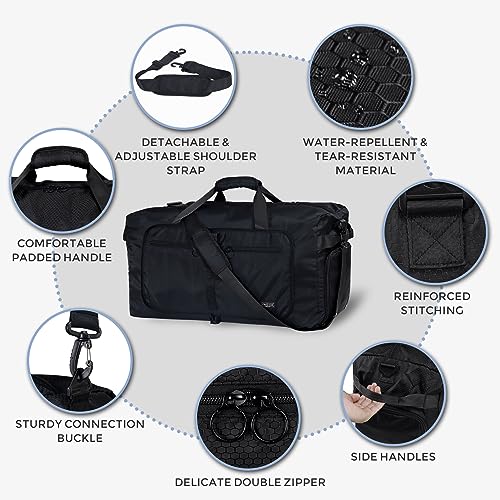 Fmeida duffle bag top zipper access