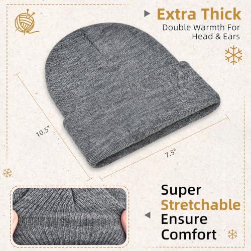 Black and light grey beanie pack