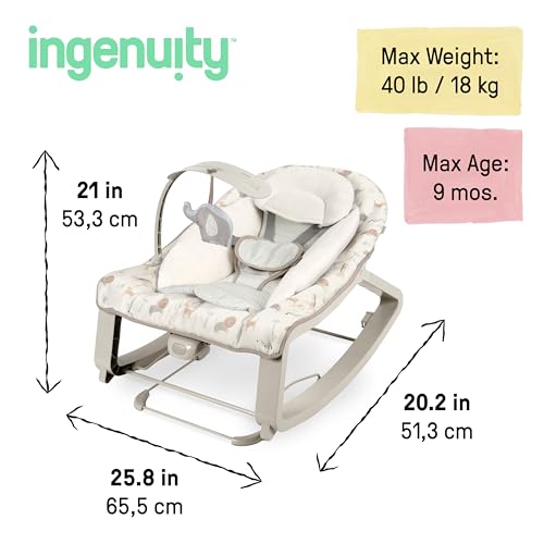 Ingenuity Keep Cozy detachable plush elephant