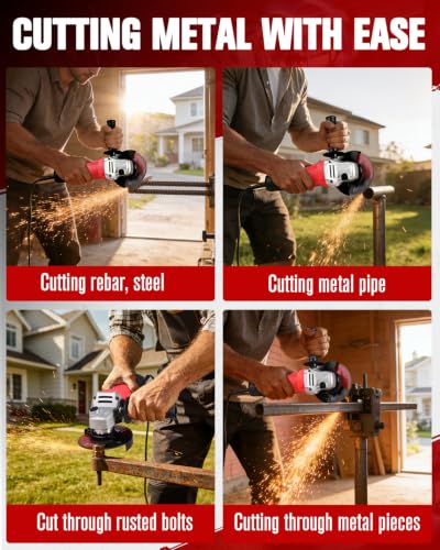 Angle grinder with auxiliary handle attached