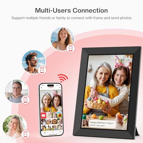 MaxAngel digital frame wall mounted in living room