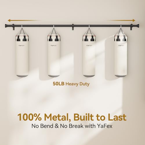 YaFex heavy duty curtain rod matte black finish