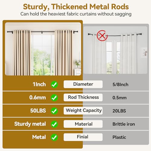 YaFex industrial style curtain rod in living room
