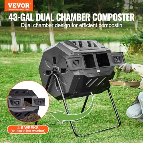Dual chamber design of VEVOR composter
