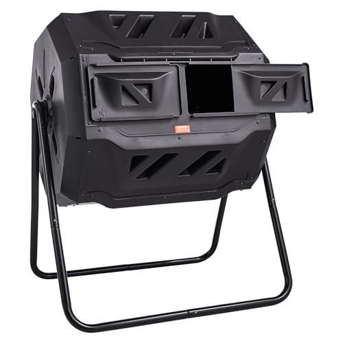 Assembled VEVOR 43-Gal composting tumbler