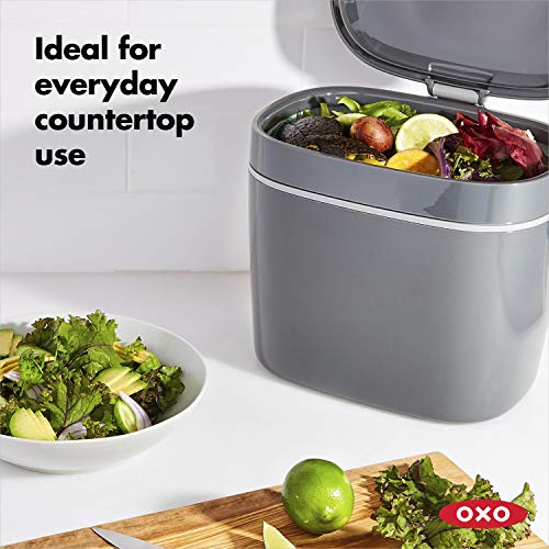 Removable lid on OXO charcoal bin