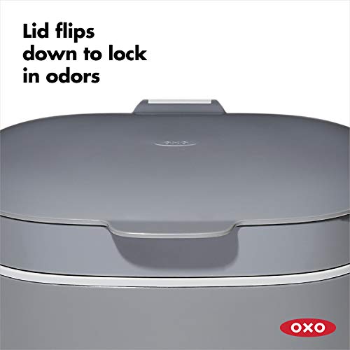 Interior view of OXO easy-clean bin