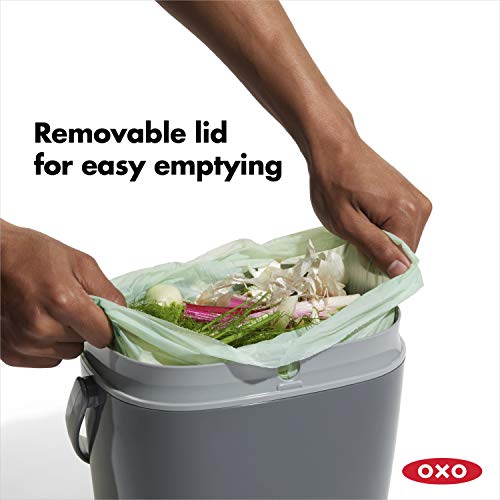 OXO compost bin bag tucking feature