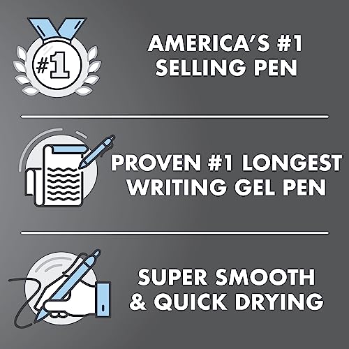 Five black PILOT G2 pens in packaging