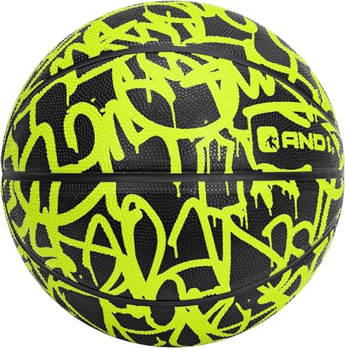 AND1 Fantom Graffiti basketball in volt color