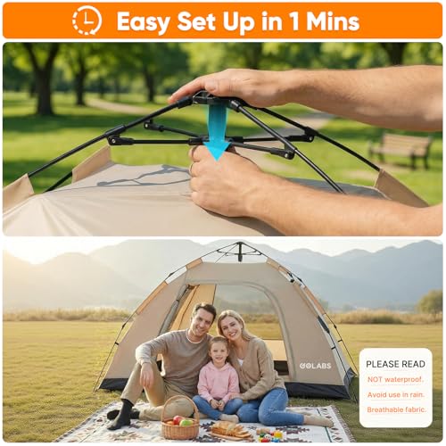 GOLABS 2-person tent setup process