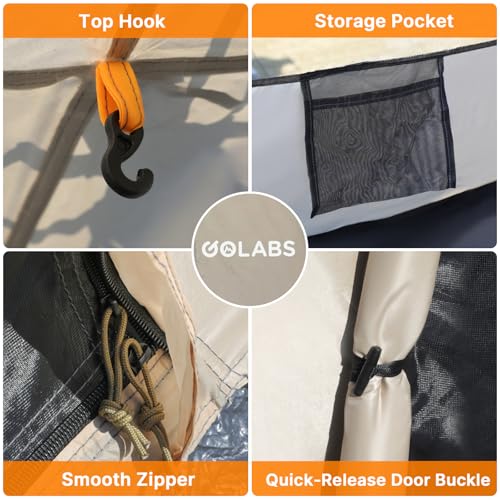 GOLABS tent storage pockets and hooks