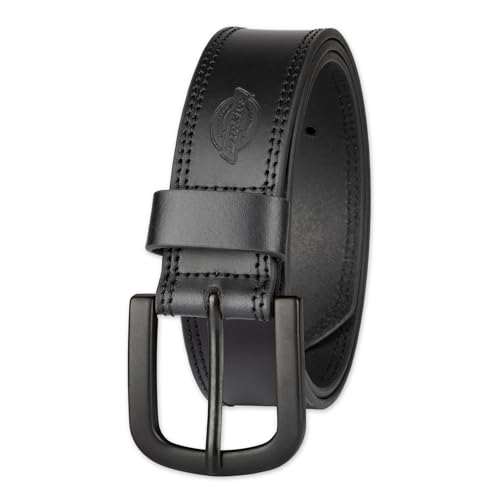 Dickies Men's Genuine Leather Work Casual Belt in black
