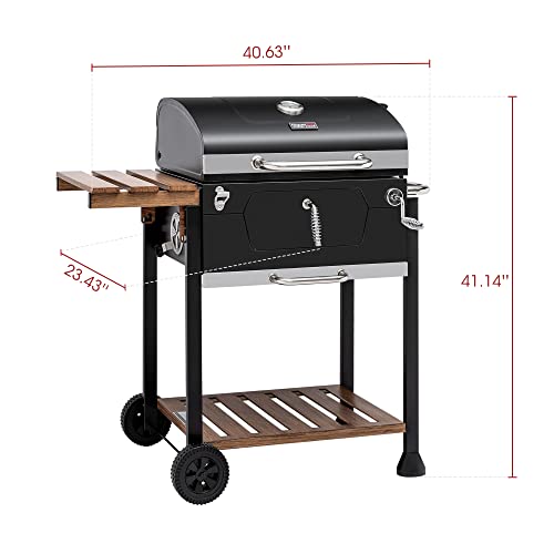 Close up of Royal Gourmet CD1824M charcoal crank handle