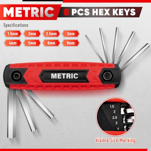 Metric and SAE size markings on tool