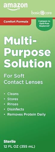 Basic Care contact solution bottle label details