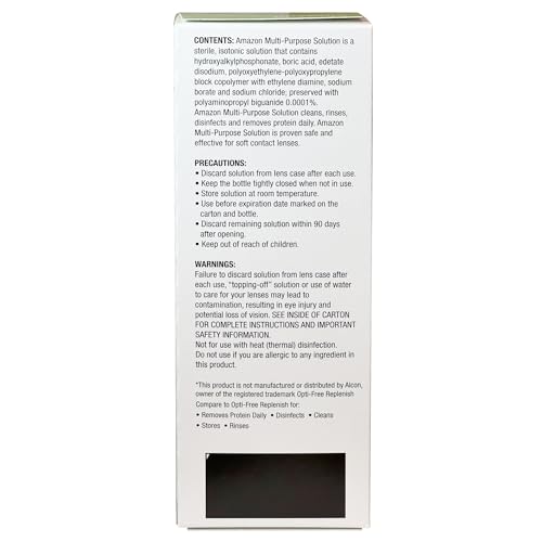 Back of the 12 fl oz contact solution bottle